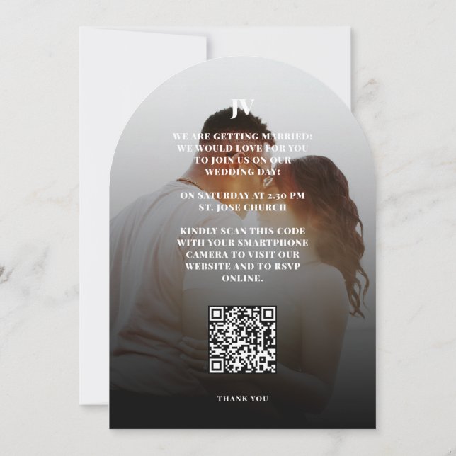 Invitation Enregistrer la date minimum Mariage blanc floral (Dos)