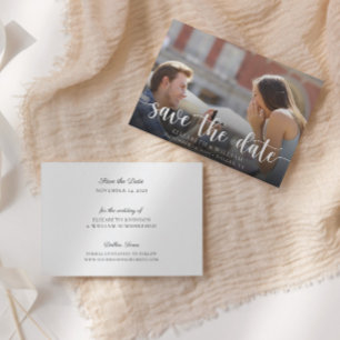 Invitation Enregistrer La Date Modern Photo Mariage Faire-par