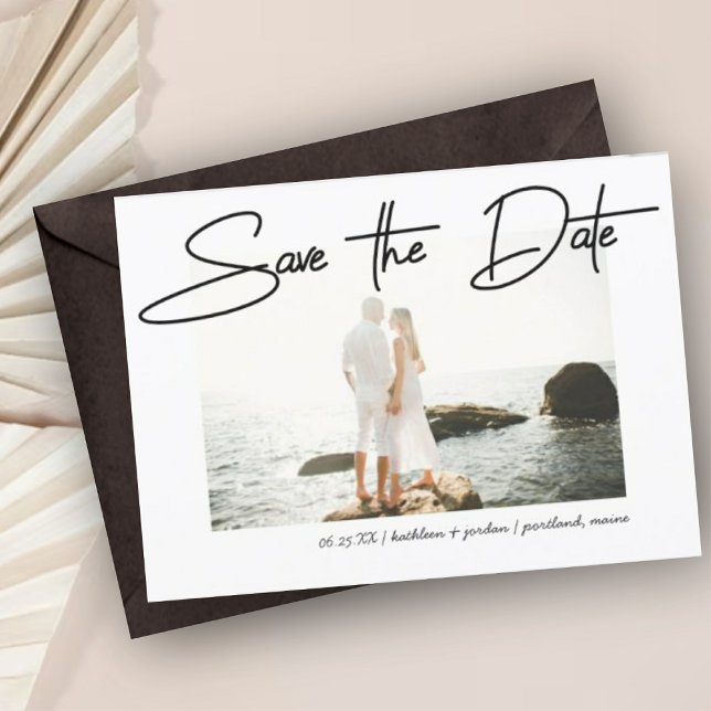 Invitation Enregistrer la date Moderne Mariage stylo Stroke S (Créateur téléchargé)