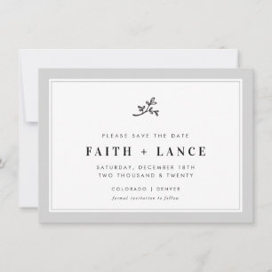 Invitation ENREGISTRER LA DATE moderne sprig simple cool de b