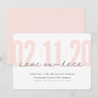 ENREGISTRER LA DATE modernes grands nombres rose n