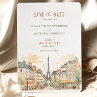 Enregistrer La Date Paris France Destination Invit