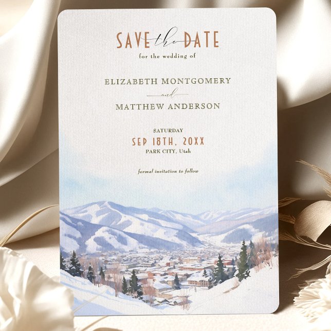 Invitation Enregistrer La Date Park City, Mariage De L'Utah (Créateur téléchargé)