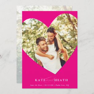 Invitation ENREGISTRER LA DATE photo moderne élégant coeur ja