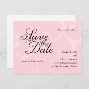 Invitation Enregistrer la date Pink Acanthus Vine