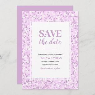 Invitation Enregistrer la date Purple Violet Mosaic Invitatio
