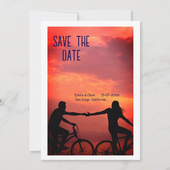 Invitation enregistrer la date rose boho QR ajouter le nom du (Devant)