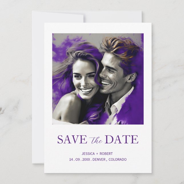 INVITATION ENREGISTRER LA DATE SIMPLE MODERNE DESIGN (Devant)
