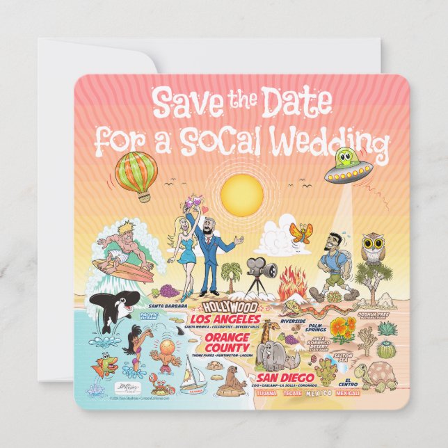 Invitation Enregistrer la date SoCal (Devant)