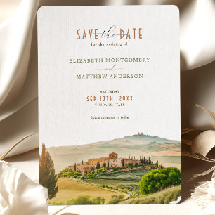 Invitation Enregistrer La Date Toscane Aquarelle Italie Desti