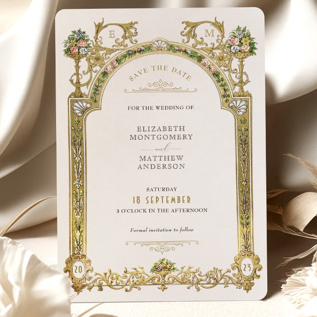 Invitation Enregistrer la date Victorian Royal Elegance Maria (Créateur téléchargé)