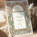 Invitation Enregistrer la date Vintage Art nouveau par Mucha<br><div class="desc">Art Nouveau Vintage Enregistrer la Date Cartes mariages par Alphonse Mucha dans l'aquarelle de chiots rouges, romantique et design fantaisiste. Les fleurs victoriennes complètent les polices art déco classiques. Entrez vos informations personnalisées, et vous avez terminé. Si vous souhaitez modifier la conception, cliquez sur le bouton bleu "Customiser". Merci tellement...</div>