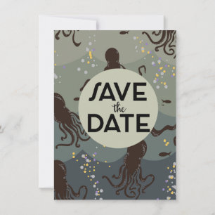 Invitation Enregistrer la date Vintage sous l'eau