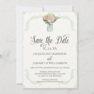 Invitation Enregistrer la photo de date Rustic Floral Mason J