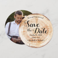 Enregistrer la photo de date Wood Grain Rustic Mar