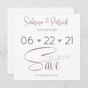Invitation Enregistrer la typographie de date Dusty Plum