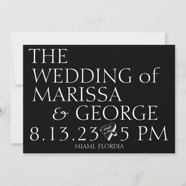 Invitation Enregistrer Le Mariage Date (Devant)