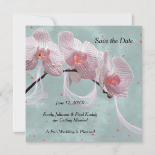 Invitation Enregistrer le Mariage de date rose et Turquoise