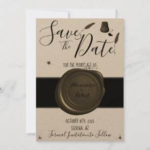 Invitation Enregistrer le stylo Mariage date et l'Inkwell
