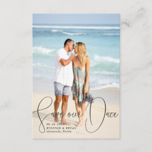 Invitation Enregistrer Notre Date Lignes Raffinées Lisse Styl