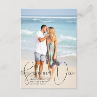 Invitation Enregistrer Notre Date Lignes Raffinées Lisse Styl