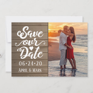 Invitation Enregistrer notre Mariage de date Photo sur cart