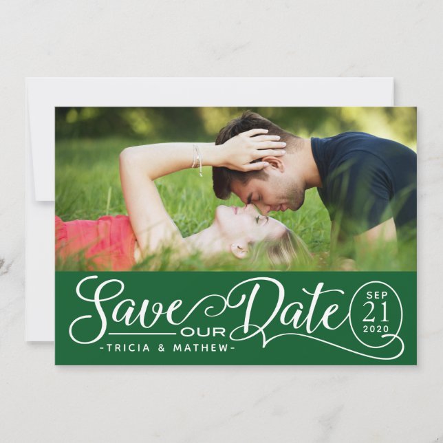 Invitation Enregistrer NOTRE Mariage de date | Script élégant (Devant)