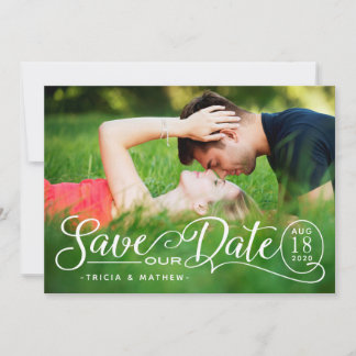 Invitation Enregistrer NOTRE Mariage de date | Script élégant