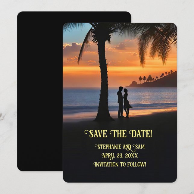 Invitation Enregistrez la date de la plage thématique (Devant / Derrière)
