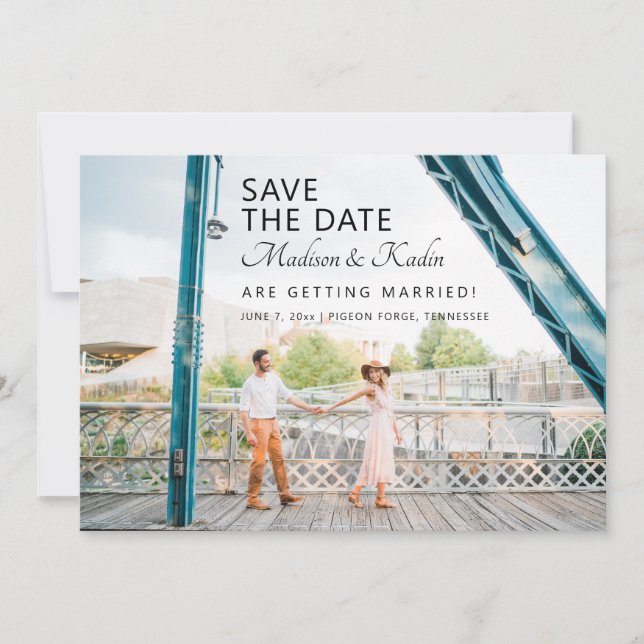 Invitation Enregistrez la date de mariage 4 Photo (Devant)