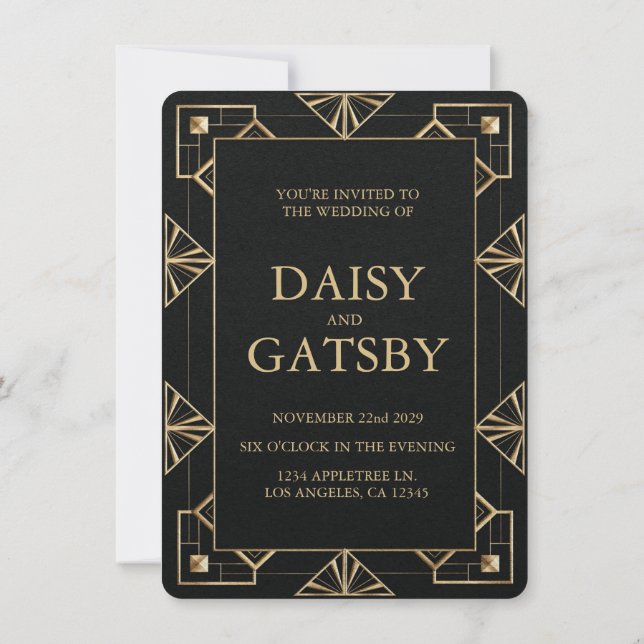 Invitation Enregistrez la date de votre Gatsby le Magnifique (Dos)
