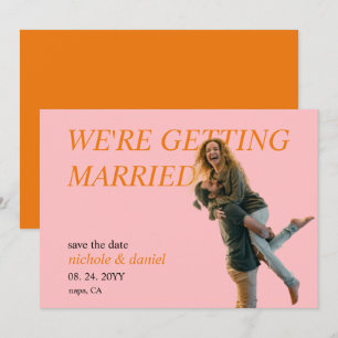Invitation Enregistrez la date de votre mariage chic et vibra