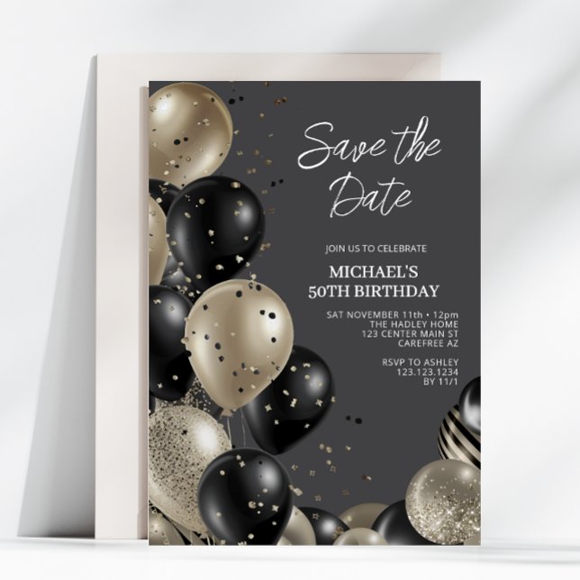 Invitation Enregistrez la Date des 50 ans d'Homme (Créateur téléchargé)