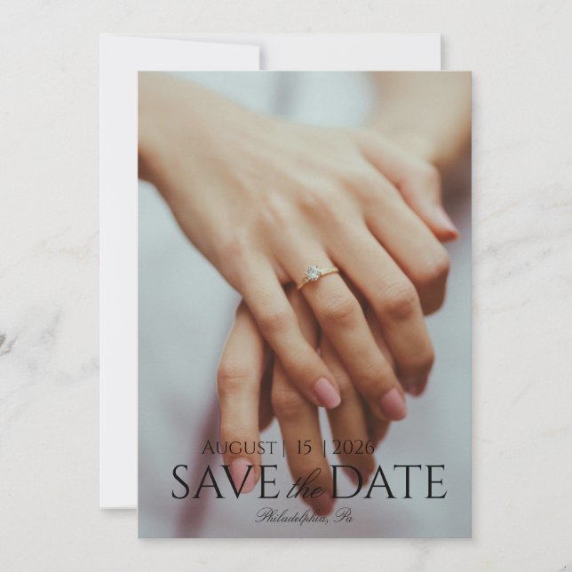 Invitation Enregistrez la date - Grande photo  (Devant)