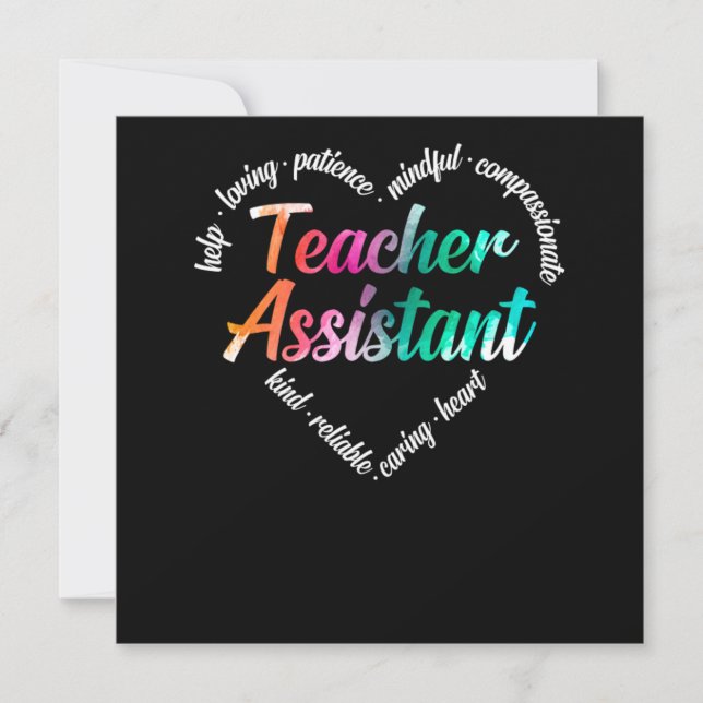 Invitation Enseignant Assistant Enseignant Assistant Coeur Wo (Devant)
