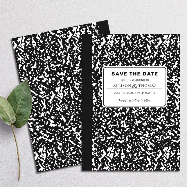 Invitation Enseignant Carnet Noir Funny Enregistrer La Date M (Perfect for school teachers and anyone who appreciates a playful twist on tradition.)