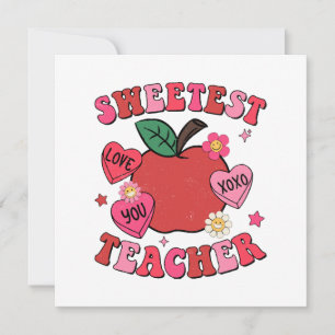 Invitation Enseignant le plus doux Valentines Coeurs de jour