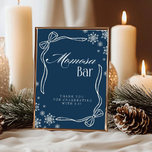 Invitation Enseigne de bar à Mimosa "Momosa" Winter Coquette