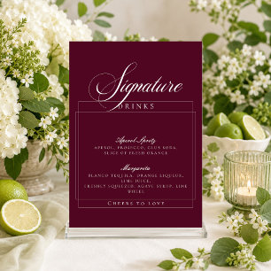 Invitation Enseigne de boissons de signature Bourgogne Ivoire