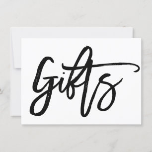 Invitation Enseigne de cadeaux de mariage chic écrits à la ma