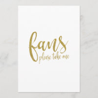 Enseigne de mariage abordable pailletée Fans Gold