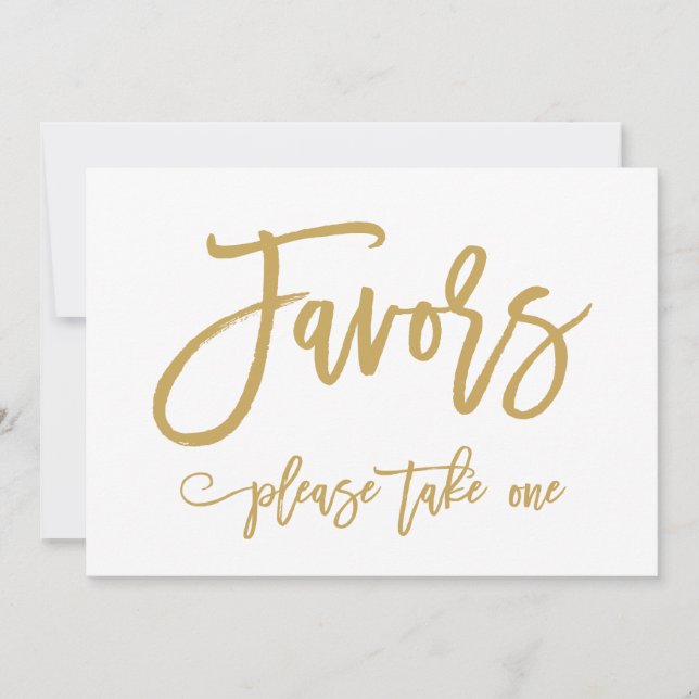 Invitation Enseigne de Mariage Chic Lettre Dorée Faveurs de M (Devant)
