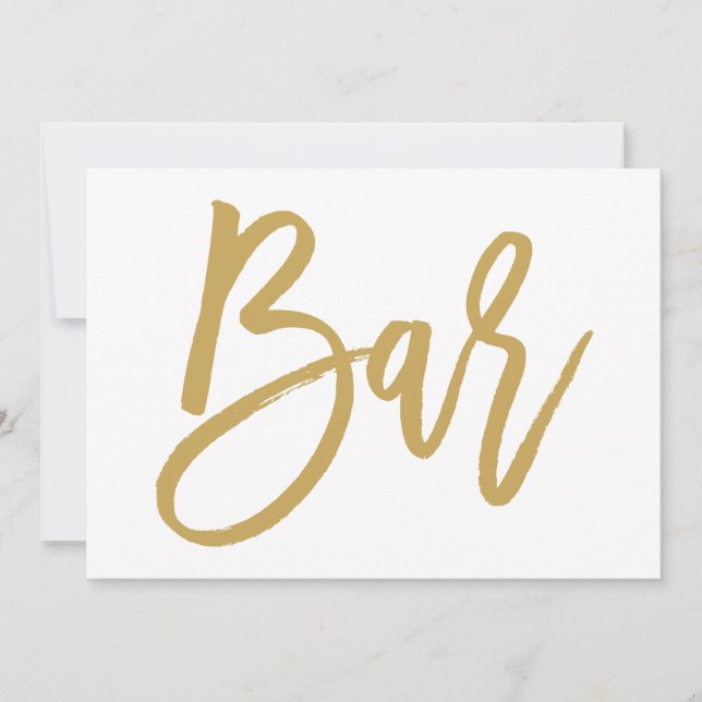 Invitation Enseigne de mariage en or chic lettrage à la main (Devant)