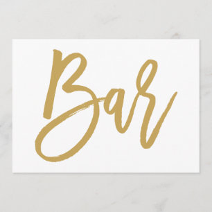 Invitation Enseigne de mariage en or chic lettrage à la main