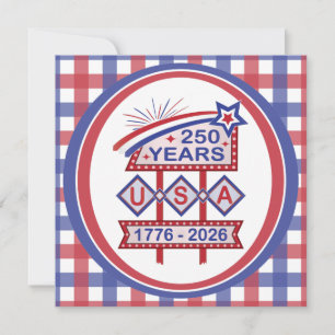 Invitation Enseigne de marquise rétro USA 250e anniversaire 1