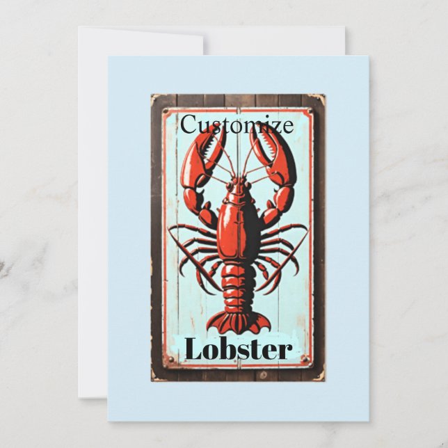 Invitation Enseigne vintage homard Thunder_Cove (Devant)