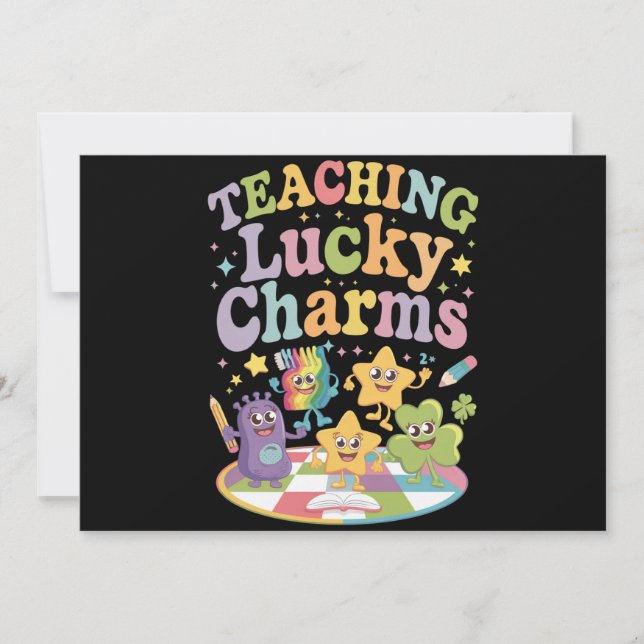 Invitation Enseignement Lucky Charms Enseignant St Patricks D (Devant)