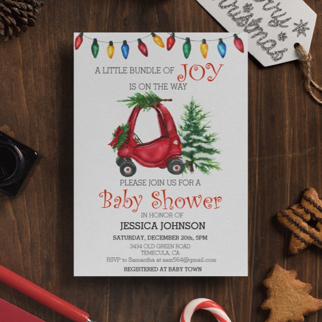 Invitation Ensemble de Baby Shower pour Enfant de Noël Camion (Créateur téléchargé)
