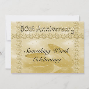 Invitation Ensemble de bagues d'anniversaire dorées de l'amou