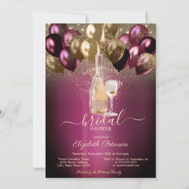 Invitation Ensemble de ballons de Bourgogne pour vin Glitter  (Devant)
